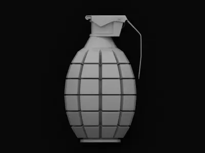 Grenade Low-poly 3D model with MAYA and SUBSTANCE PAINTER files Low-poly 3D model