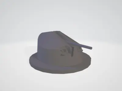 ITALIAN NAVAL GUN WW2 Low-poly 3D model
