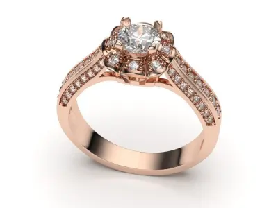 solitaire with ring sizes  8 part  S21 3D print model