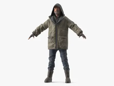  Homeless Old Man A-Pose 