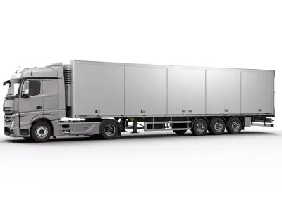 Generic Truck With Trailer 3D model purchase