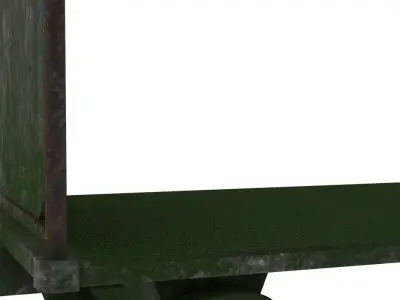 Baggage Cart 1 Moss Lowpoly Low-poly 3D model