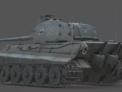 Panzerkampfwagen VI B King Tiger Low-poly 3D model