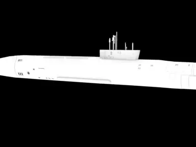 Borei Submarine Low-poly 3D model