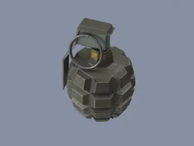 Stylized Green Hand Grenade 3D model