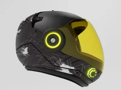 COSMOPUNK helmet with eyes 3D model