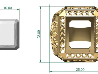GENTS  FILLIGREE  RING 3D print model