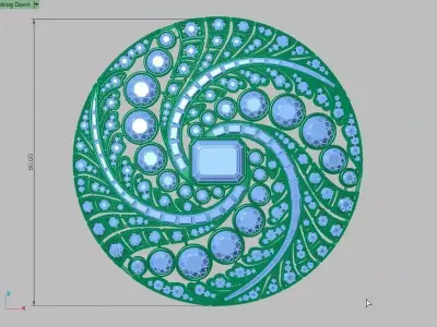 Round Diamond Brooch 3D print model