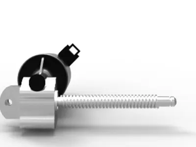 DC motor with right angle worm drive Free 3D model