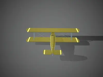 Airplane cartoon - 08 Low-poly 3D model
