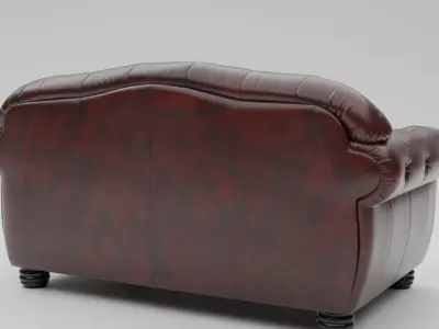 Antique Sofa Low-poly 3D model