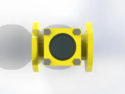 DN40 DOUBLE WINDOW SIGHT GLASS VALVE 3D model