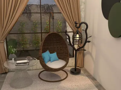 Cage Lamp Design Floor Lamp 3D Model OBJ FBX SKP MTL 3D model