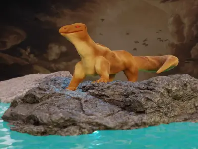Reptile 3D Creature Model Low-poly 3D model