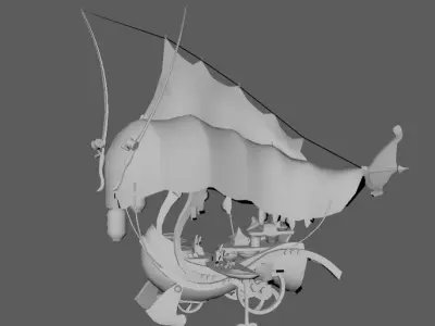 Stylish fish cart Low-poly 3D model