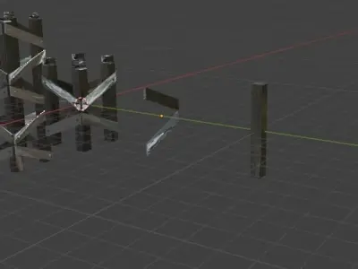 Steel Supports Low-poly 3D model