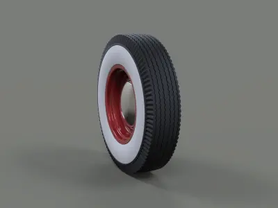 Wheel from retro car 3D model