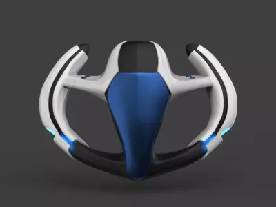Futuristic steering wheel concept design - BIONIC 3D model