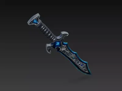 Shadow Sapphire Dagger - Low Poly Stylized Fantasy Weapon Low-poly 3D model