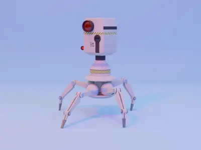 Robot with light 3D model