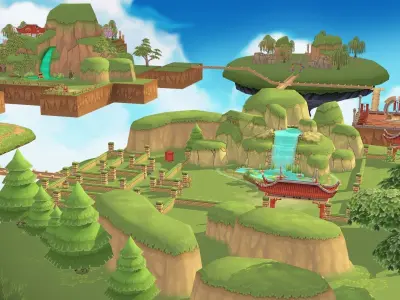 Asia Adventure Islands Low-poly 3D model
