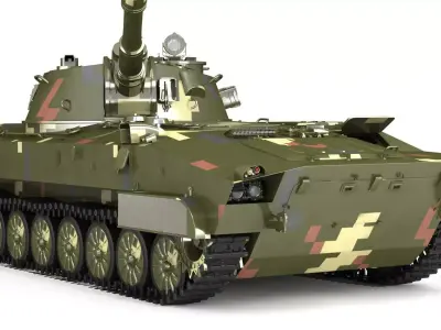 Howitzer 2C1 camuflag 3D model