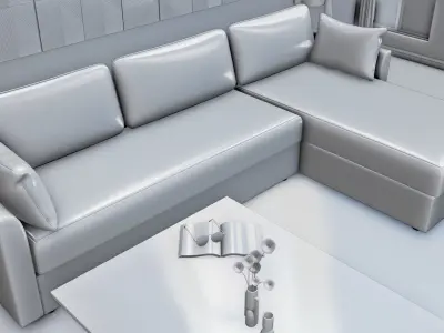 living room minimalist industrial Low-poly 3D model