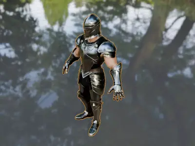 Armored Knight V3 LOW and HIGH POLY BOTH Low-poly 3D model