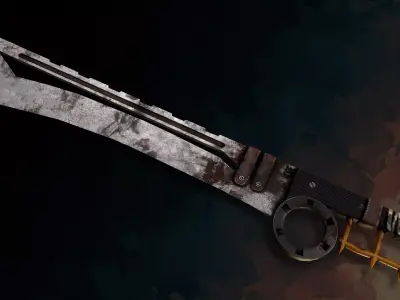 Craft machete post-apocalyptic PBR game readey Low-poly 3D model