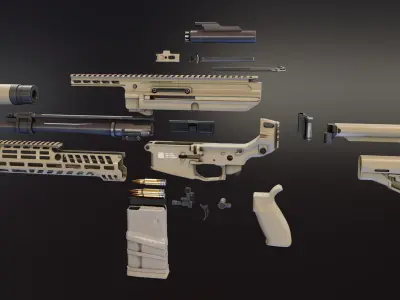 SIG Sauer MCX Spear Low-poly 3D model