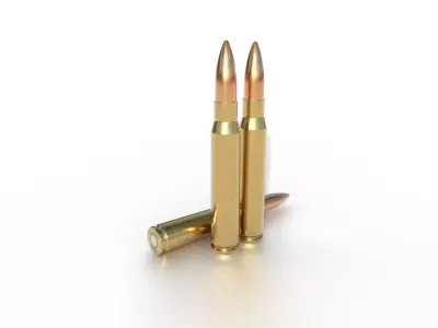 8 x 63mm Swedish Ammo Low-poly 3D model