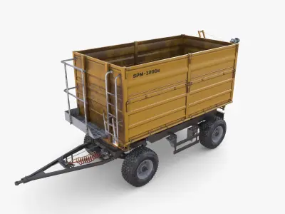 Agro trailer V4 Low-poly 3D model