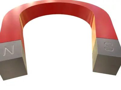 Horseshoe Magnet 3D Model PBR AR VR Low-poly 3D model