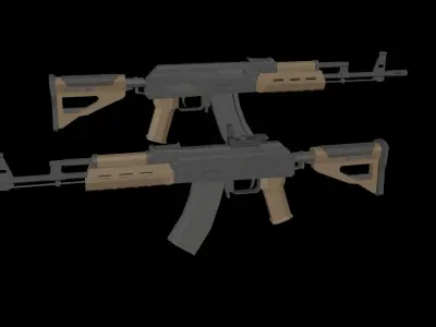 LOWPOLY - ASSAULT RIFLES VOL1 Low-poly 3D model