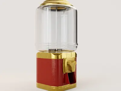 Vintage Gumball Machine Dispenser 3D model