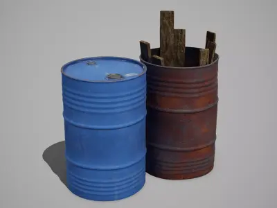 Oil Barrels 3D model