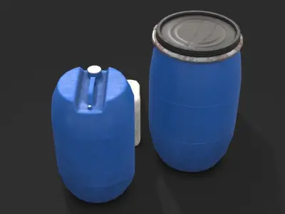 Plastic Containers Set 1 Low-poly 3D model