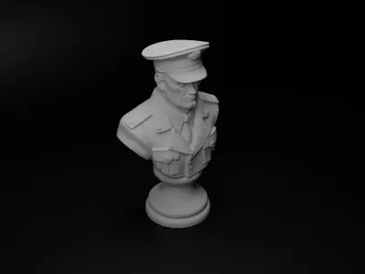 Marine Soldier Bust Chess 3D print model buy