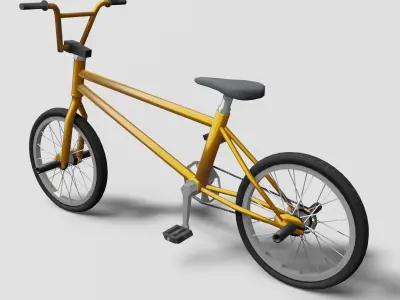 BMX Bike - Orange Low-poly 3D model