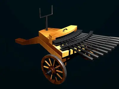 Medieval weapons Low-poly 3D model 3