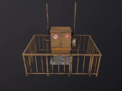 Gas distribution station 3D Model Low-poly 3D model