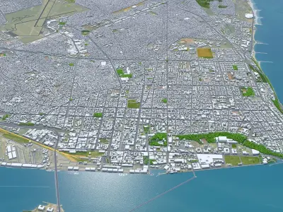 Maputo Mozambique 30km AI Low-poly 3D model