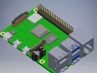 Raspberry Pi 4 Model  3D model