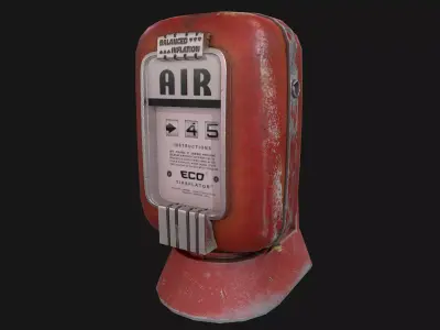 Vintage air pump Free low-poly 3D model