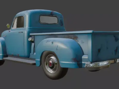 Old scratched Pickup Truck 3D Model 3D model