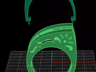 2 part fusion gold ring  3D print model