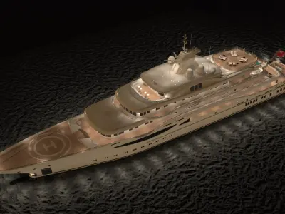 Alaiya Superyacht Night Scene  purchase 3D model