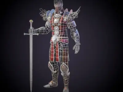 Character Warrior Low-poly 3D model
