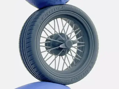 22x9 Texan Wire Wheel Michelin Pilot Sport 4S Tire 3D print model