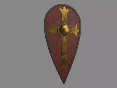 Medieval Kite Shield Low-poly 3D model